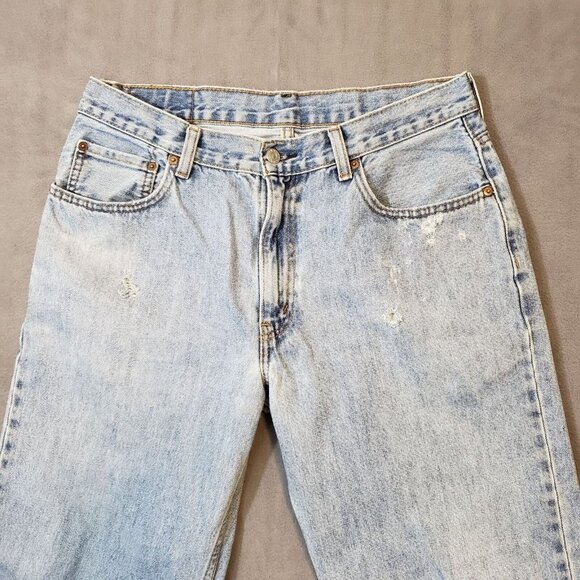 Levis Jeans Mens 32x30* Blue 550 Relaxed Straight American Light Wash Denim Jean - Picture 2 of 16